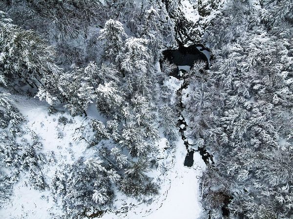 Kastamonu'nun doğa harikası Kocagöl’de kış manzarası